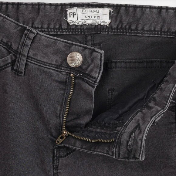 Free People Biker Skinny Jeans – Washed Black, Women’s Size 28 - Picture 8 of 10